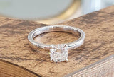 1ct Cushion Cut Diamond Engagement Ring Classic Solitaire 14k White Gold Finish