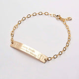 Custom Adjustable Medical Alert ID Bracelet Unisex 14k Yellow Gold Plated