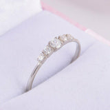 1ct Round Cut Diamond Engagement Ring Five Stone Minimalist 14k WhiteGold Finish