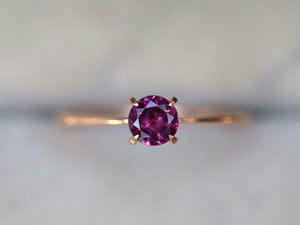 1ct Engagement Ring Round Cut Pink Sapphire Solitaire 14k Rose Gold Finish