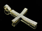 0.75ct Round Cut VVS1D Diamond Pendant Cross Charm 14k Yellow Gold Over NO CHAIN