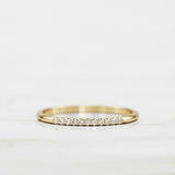 Thin Minimalist Wedding Band 0.4ct Round Cut VVS1 Diamond 14k Yellow Gold Finish