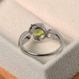 2ct Round Cut Green Peridot Engagement Ring Halo Split Band 14k WhiteGold Finish