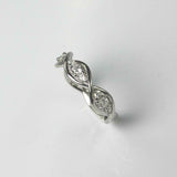 1ct Round Cut Diamond Wedding Ring Band Twisted Eternity 14k White Gold Finish