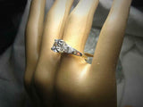 Pear Accent Trilogy Engagement Ring 2.5ct Round Cut Diamond 14k WhiteGold Finish