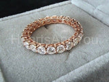 1.6ct Round Cut Moissanite Full Eternity Women Wedding Band 14k Rose Gold Plated