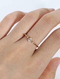 0.6ct Marquise Diamond Engagement Ring Minimalist Trilogy 18k Yellow Gold Finish