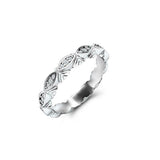 Filigree Full Eternity Wedding Band 0.2ct Round Cut Diamond 14k WhiteGold Finish