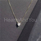 1ct Heart Cut Simulated Diamond Solitaire Pendant Chain 14k Yellow Gold Plated