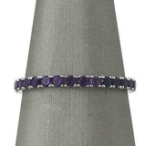 2ct Round Cut Purple Amethyst Full Eternity Wedding Band 14K White Gold Finish