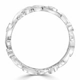 1Ct Round Cut Diamond Vintage Floral Vine Wedding Band 14K White Gold Finish