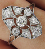 4Ct Round Cut Diamond Milgrain Halo Art Deco Engagement Ring 14K White Gold Over