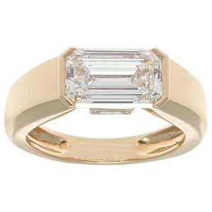 1.6ct Emerald Cut Diamond Engagement Ring Solitaire Promise 14k Yellow Gold Over