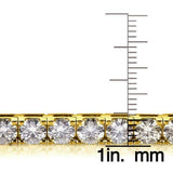 15Ct Round Sparkling Diamond Hip Hop Tennis Bracelet 14K Yellow Gold Finish