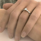 1.1ct Round Cut Diamond Rope Twisted Band Engagement Ring 14k White Gold Finish