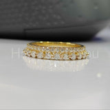 1.9ct Round Cut Moissanite Full Eternity Bar Setting Band 14K Yellow Gold Plated