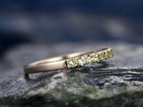 1Ct Round Cut Green Peridot Full Eternity Wedding Band Ring 14K Rose Gold Finish