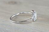 1.5ct Round Cut Diamond Love Heart Band Engagement Ring 14k White Gold Finish