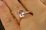 2Ct Oval Cut Peach Morganite Engagement Solitaire Ring 14K Rose Gold Finish