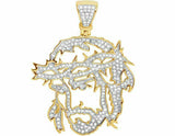 1.5ct Round Cut Diamond Cutout Jesus Face Pendant 14k YellowGold Finish NO CHAIN