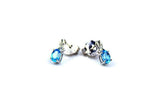 1ct Dangle Earrings Oval Cut Topaz Diamond Stylish Design 14k White Gold Finish