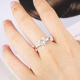 Trilogy Women Engagement Ring 1.5ct Heart Cut VVS1 Diamond 14k White Gold Finish