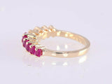 0.5ct Asscher Cut Pink Ruby Wedding Band Ring Stackable 14k Yellow Gold Over