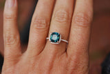 2ct Cushion London Blue Topaz Diamond Accent Engagement Ring 14k Rose Gold Over