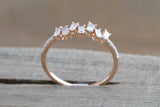 Unique Design Engagement Ring 1.1ct Baguette Cut Diamond 14k Rose Gold Finish