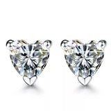 1.5ct Stud Earrings Heart Cut Diamond Solitaire Women 14k White Gold Finish