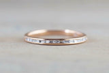 0.7ct Baguette Cut Diamond Wedding Band 14k Rose Gold Finish Dainty Minimalist