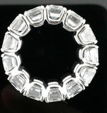 4ct Emerald Cut VVS1D Diamond Eternity Wedding Ring Band 14k White Gold Finish