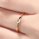 0.2ct Heart Simulated Diamond Minimalist Engagement Ring 14k White Gold Plated