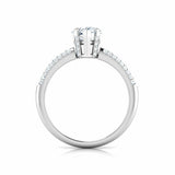 2Ct Heart Cut Diamond Women Solitaire Ring Cluster Accent 14K White Gold Finish