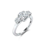 Solitaire Trilogy Engagement Ring 1.25ct Round Cut Diamond 14k White Gold Finish