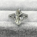 2Ct Marquise Cut Diamond Split Band Solitaire Engagement Ring 14K WhiteGold Over