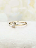 1ct Oval Cut Diamond Engagement Ring Minimalist Bridal Set 14k YellowGold Finish