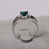 1ct Engagement Ring Heart Cut Green Emerald Split Shank 14k White Gold Finish