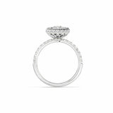 2ct Engagement Ring Round Cut Diamond Accent Dual Halo 14k White Gold Finish