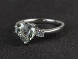 1ct Heart Cut Diamond Engagement Ring 14k White Gold Finish Heart Shaped Trilogy