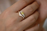 1ct Baguette Diamond Engagement Ring 14k Yellow Gold Finish Unique Crown Promise