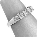 2Ct Round Baguette Cut Diamond Stylish Wedding Band Ring 14K White Gold Finish