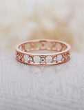 1ct Round Cut Diamond Wedding Band Full Eternity 14k Rose Gold Finish