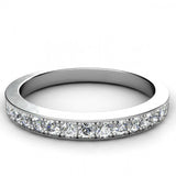 1ct Round Cut VVS1D Diamond Half Eternity Wedding Ring 14k White Gold Finish