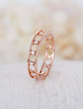 1ct Round Cut Diamond Wedding Band Full Eternity 14k Rose Gold Finish