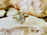 2ct Engagement Ring Oval Cut Diamond Bezel Set Solitaire 14k Yellow Gold Finish