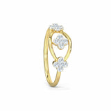 2ct Engagement Ring Round Cut Diamond Floral Split Shank 14k Yellow Gold Finish