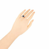 2.7ct Cushion Cut Blue Sapphire Engagement Ring Split Shank 14k WhiteGold Finish