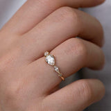 1ct Pear Cut Diamond Engagement Ring 14k Yellow Gold Finish Fancy Cuts Lineup