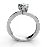 1ct Round Cut VVS1D Diamond Double Claw Solitaire Ring 14k White Gold Finish